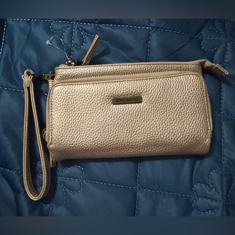 Billabong Gold Wristlet Clutch